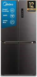 Midea Multi Door Kühlschrank mit NoFrost und Inverter, 305L Kühlbereich, 169L Gefrierbereich, 178cm Höhe, Edelstahl