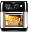 XXL Heißluftfritteuse 10L, 12-in-1 Air Fryer mit LED-Display und Zubehör, Edelstahl, 1500W