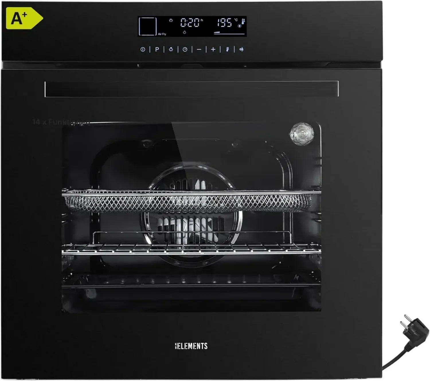 Moderner 60cm Einbaubackofen mit Airfryer und Full Touch Display, 73L