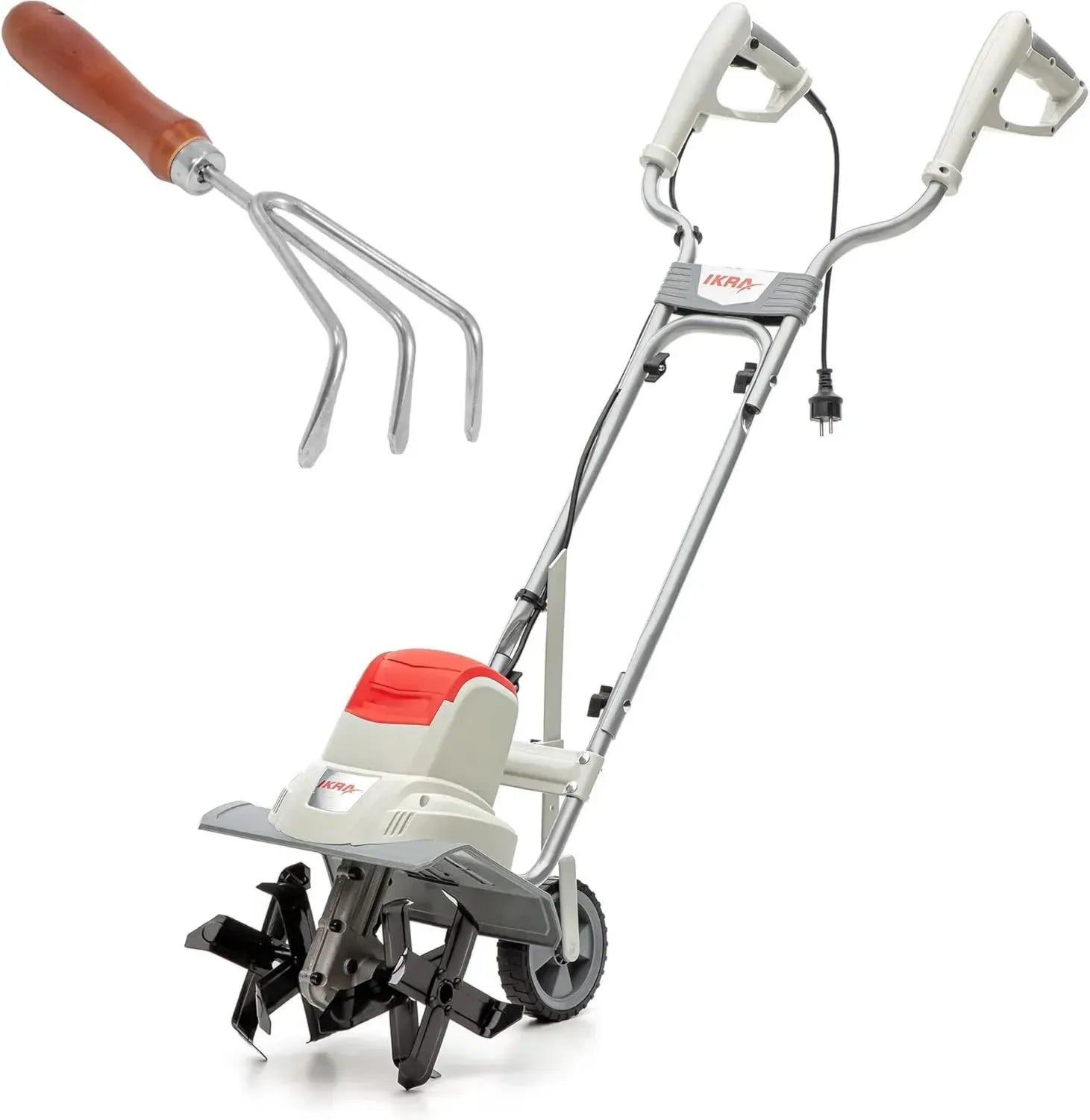 Elektrische Gartenfräse IKRA IEM 800 S, 30cm Breite, 20cm Tiefe, mit Handgrubber